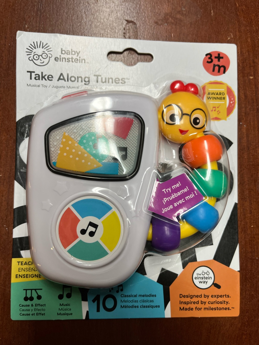 Baby Einstein Take Along Tunes Musical Caterpillar Toy - White and Multicolor